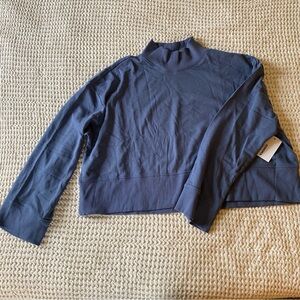 NWT Sonoma Women’s Cropped Blue Long Sleeve Sweatshirt Size XXL